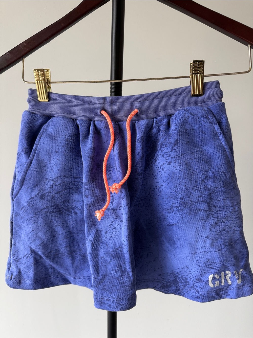 Girls' Blue Drawstring Skort with Accent Tie